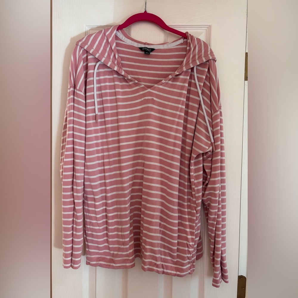 Pink Striped Hoodie